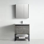 Zurich Collection 30" Single Vanity (Solid Wood) - Grey Marble Grain - Call for Price