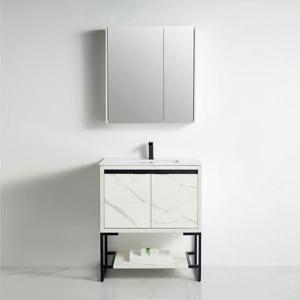Zurich Collection 30" Single Vanity (Solid Wood) - White Marble Grain - Call for Price