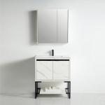 Zurich Collection 30" Single Vanity (Solid Wood) - White Marble Grain - Call for Price