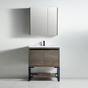 Zurich Collection 32" Single Vanity (Solid Wood) - Plaid Grey Oak - Call for Price