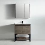 Zurich Collection 32" Single Vanity (Solid Wood) - Plaid Grey Oak - Call for Price