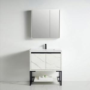 Zurich Collection 32" Single Vanity (Solid Wood) - White Marble Grain - Call for Price