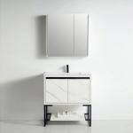 Zurich Collection 32" Single Vanity (Solid Wood) - White Marble Grain - Call for Price