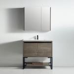 Zurich Collection 36" Single Vanity (Solid Wood) - Plaid Grey Oak - Call for Price
