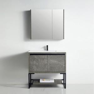 Zurich Collection 36" Single Vanity (Solid Wood) - Grey Marble Grain - Call for Price