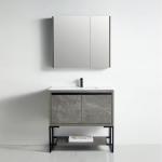 Zurich Collection 36" Single Vanity (Solid Wood) - Grey Marble Grain - Call for Price