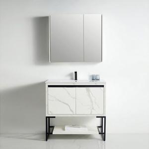Zurich Collection 36" Single Vanity (Solid Wood) - White Marble Grain - Call for Price