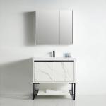 Zurich Collection 36" Single Vanity (Solid Wood) - White Marble Grain - Call for Price