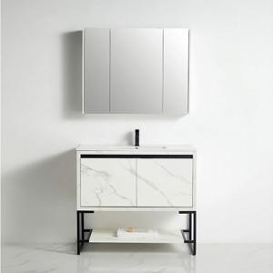 Zurich Collection 40" Single Vanity (Solid Wood) - White Marble Grain - Call for Price