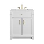 Bellshire 30" Single Vanity, Bright White w/ 3 CM White Zeus Silestone Top