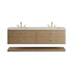 Allamari 72" Double Vanity, Dune Mist w/ 3 CM Siberian Silestone Top w/FreePower Wireless Charger