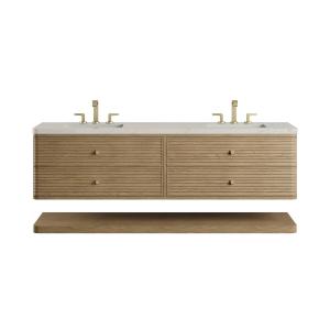 Allamari 72" Double Vanity, Dune Mist w/ 3 CM Siberian Silestone Top
