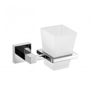 Aqua Piazza Frosted Glass Tumbler Holder