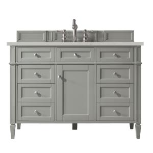 Brittany 48" Single Vanity, Urban Gray, w/ 3 CM Siberian Silestone Top w/FreePower Wireless Charger