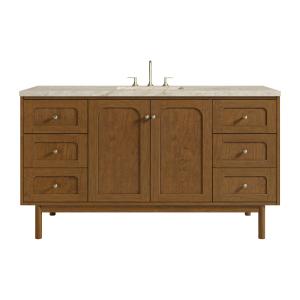 Laurent 60" Single Vanity, Honey Oak w/ 3 CM Tajnar Eclos Top