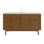 Laurent 60" Single Vanity, Honey Oak w/ 3 CM Tajnar Eclos Top