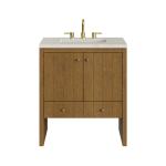 Hudson 30" Single Vanity, Honey Oak w/ 3 CM Siberian Silestone Top