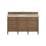 Brittany 60" Single Vanity, Pecan w/ 3 CM Tajnar Eclos Top