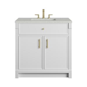 Bellshire 36" Single Vanity, Bright White w/ 3 CM Lime Delight Silestone Top