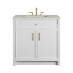 Bellshire 36" Single Vanity, Bright White w/ 3 CM Lime Delight Silestone Top