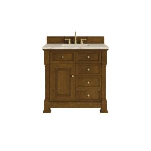 Brookfield 36" Single Vanity, Honey Oak, w/ 3 CM Tajnar Eclos Top