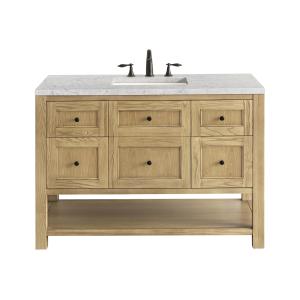 Breckenridge 48" Single Vanity, Light Natural Oak w/ 3 CM Eternal Jasmine Pearl Top w/FreePower Wireless Charger