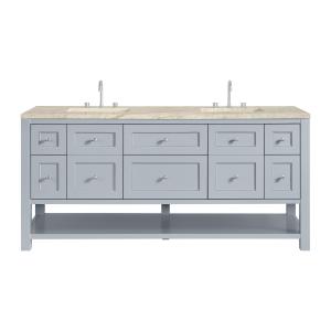 Breckenridge 72" Double Vanity, Serenity Blue, w/ 3 CM Tajnar Eclos Top w/FreePower Wireless Charger