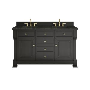 Brookfield 60" Double Vanity, Black Onyx, w/ 3 CM Phantome Eclos Top