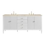 Myrrin 72" Vanity, Bright White, w/ 3 CM Tajnar Eclos Top