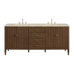 Myrrin 72" Vanity, Mid Century Walnut, w/ 3 CM Tajnar Eclos Top