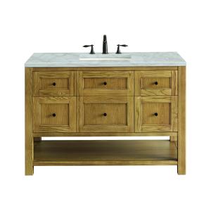 Breckenridge 48" Single Vanity, Light Natural Oak w/ 3 CM Victorian Silver Top w/FreePower Wireless Charger
