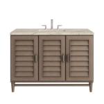 Portland 48IN Single Vanity Whitewashed Walnut w/ 3 CM Tajnar Eclos Top