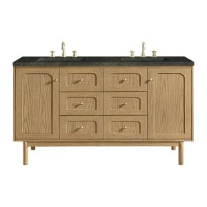 Laurent 60" Double Vanity, Light Natural Oak, w/ 3 CM Phantome Eclos Top