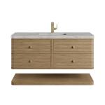 Allamari 48" Single Vanity, Dune Mist w/ Single Hole 3 CM Victorian Silver Silestone Top