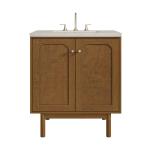Laurent 30" Single Vanity, Honey Oak w/ 3 CM Siberian Silestone Top