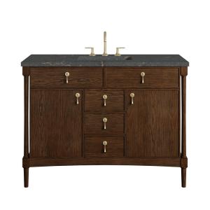 Kinnsden 48" Single Vanity, Sable Oak w/ 3 CM Parisien Bleu Silestone Top