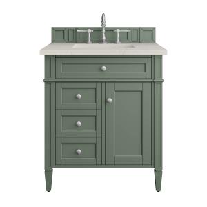 Brittany 30" Single Vanity, Smokey Celadon, w/ 3 CM Siberian Silestone Top