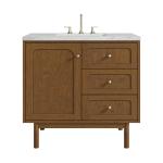 Laurent 36" Single Vanity, Honey Oak w/ 3 CM Ethereal Noctis Silestone Top