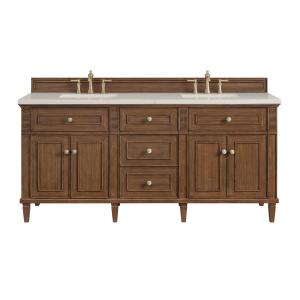 Lorelai 72" Double Vanity, Mid-Century Walnut, w/ 3 CM Siberian Silestone Top