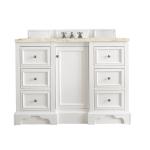 De Soto 48" Single Vanity, Bright White, w/ 3 CM Tajnar Eclos Top