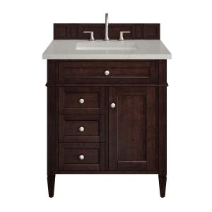 Brittany 30" Single Vanity, Burnished Mahogany, w/ 3 CM Siberian Silestone Top