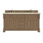 Brookfield 72" Double Vanity, Pecan, w/ 3 CM Tajnar Eclos Top