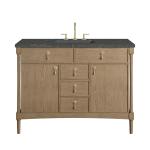 Kinnsden 48" Single Vanity, Weathered Oak w/ 3 CM Parisien Bleu Silestone Top w/FreePower Wireless Charger
