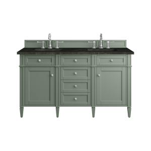 Brittany 60" Double Vanity, Smokey Celadon, w/ 3 CM Phantome Eclos Top