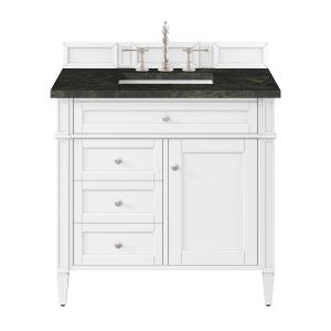 Brittany 36" Single Vanity in Bright White, w/ 3 CM Phantome Eclos Top