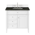 Brittany 36" Single Vanity in Bright White, w/ 3 CM Phantome Eclos Top