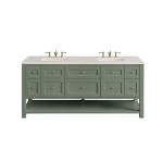 Breckenridge 72" Double Vanity, Smokey Celadon, w/ 3 CM Siberian Silestone Top w/FreePower Wireless Charger