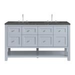 Breckenridge 60" Double Vanity, Serenity Blue w/ 3 CM Parisien Bleu Top w/FreePower Wireless Charger