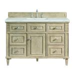 Lorelai 48" Single Vanity, Whitewashed Oak w/ 3 CM Ethereal Noctis Silestone Top w/FreePower Wireless Charger