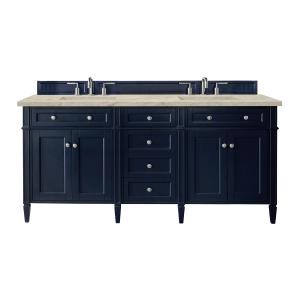 Brittany 72" Double Vanity, Victory Blue, w/ 3 CM Tajnar Eclos Top